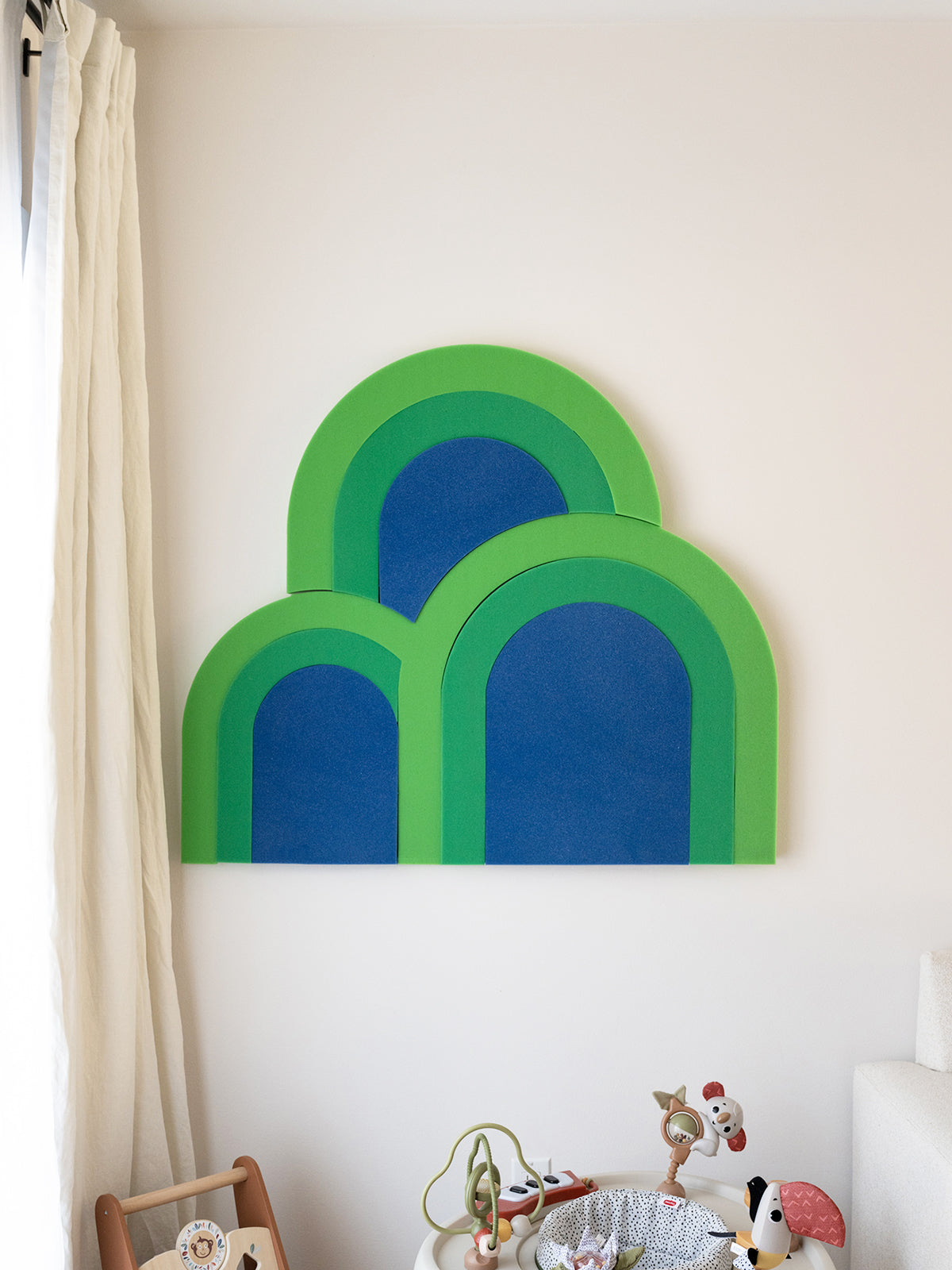 green rainbow wall panel