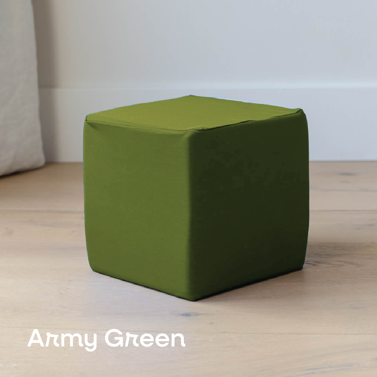 Army Green Cube Cover on Foam Cube