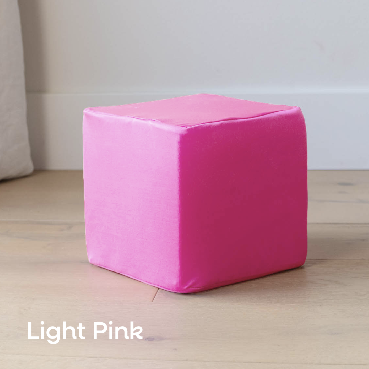 Light pink cover on foam cube